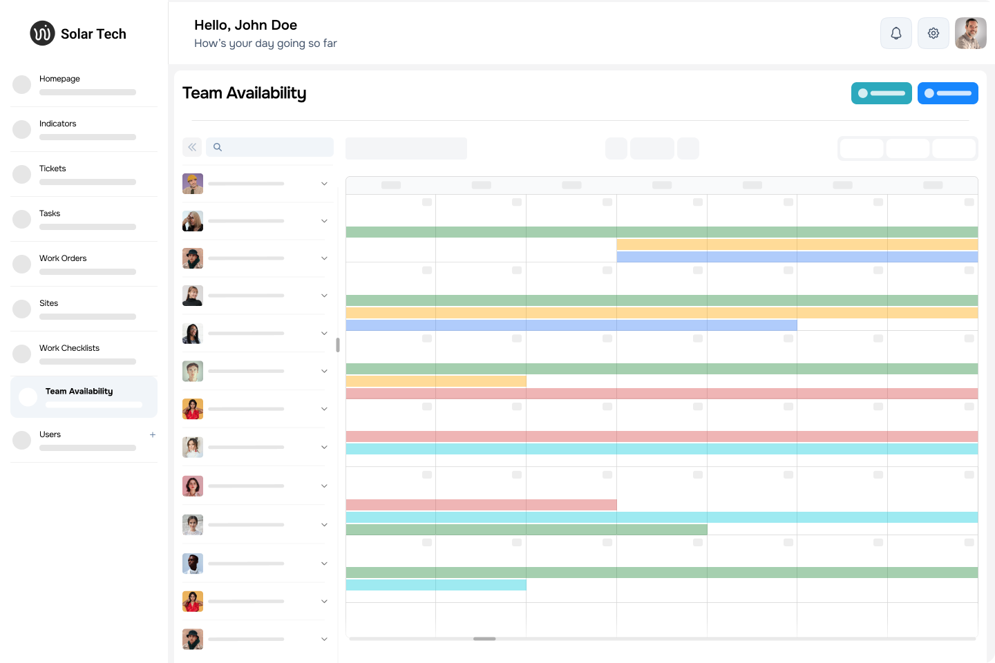 ST Team availability